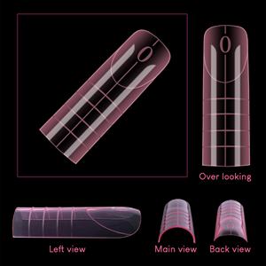 BQAN, <span class=keywords><strong>uñas</strong></span> de doble forma de alta calidad, herramientas de extensión de pegamento Flexible Extra fino, puntas de <span class=keywords><strong>uñas</strong></span> de Gel Rosa acrílico, cubierta completa esculpida - Product Image 4