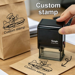 Sello Personalizado Autoentintable de 60x40mm con Logotipo y Texto para Oficina, Negocios y Empaquetado - Product Image 1