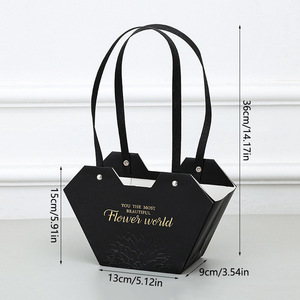 Bolsa de Regalo de Cartón con Diseño Personalizado, Forma Especial, Papel Floral, para Ramos de Flores, con Asa, para Floristería Premium - Product Image 3