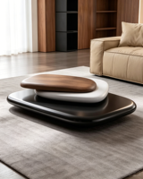 Table basse de luxe en bois massif rotative à 360° avec plateau pivotant fluide, mobilier moderne pour salon, durable, écologique, personnalisable OEM