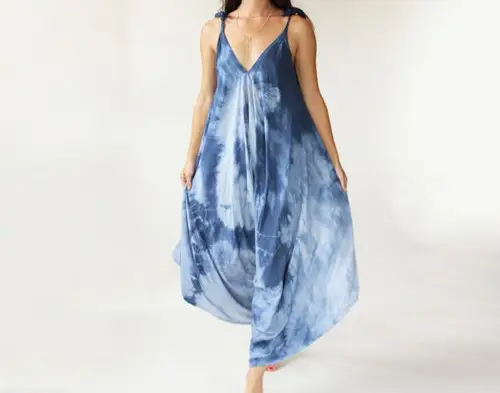 Vrouwen Zomer Strand Boho Tie Dye Jumpsuit Een Stuk Vrouwen Spaghetti Band Vrouwen Jumpsuit Rompertjes