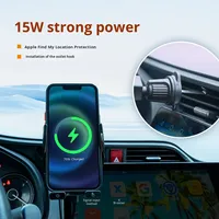 Chargeur de voiture sans fil avec support de téléphone et navigation, chargement et maintien automatiques par induction, noir, pour le nouveau modèle 2025