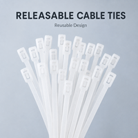 Bridas de nailon reutilizables y ajustables con cierre rápido para gestión de cables en el hogar, oficina, jardín e industria