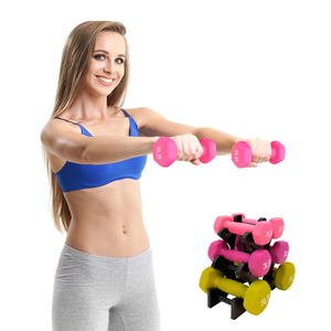 Thiết kế mới thời trang nonpoisonous Neoprene giảm cân Yoga quả tạ Set với Rack - Product Image 6