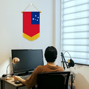 Wholesale 20x30cm Mini Pennant Car Flags Samoa Wall Decor Digital Printing Satin Material <b>Small</b> <b>Ornaments</b> Display Accessories - Product Image 2