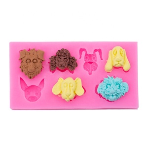 Stampo in Silicone <span class=keywords><strong>per</strong></span> Decorazione Torte con 8 Diverse Teste di <span class=keywords><strong>Cani</strong></span> Cartoon 3D, Forma Rettangolare - Product Image 6