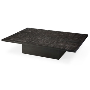 Mesa de Centro de Madera de Mango Estilo Industrial con Acabado Negro, Mesa de Madera Sólida para Sala de Estar, Muebles para el Hogar, Exportación - Product Image 2