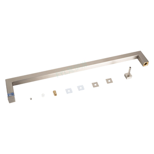 モダンホテルバスルーム引き戸ガラスフラッシュノブシャワーハンドルステンレス鋼スクエア - Product Image 3