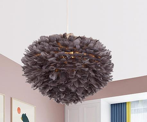 Candelabro para niños, lámpara creativa para sala de bodas Ins Girl, nuevo Material cálido y romántico, pluma nórdica LED, cocina de aluminio <span class=keywords><strong>90</strong></span> - Product Image 4