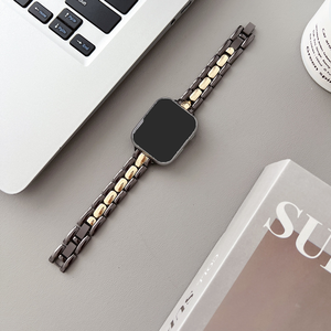Di lusso tre perline da donna sottile in metallo in acciaio inossidabile Smart <span class=keywords><strong>Watch</strong></span> cinturino per <span class=keywords><strong>Apple</strong></span> <span class=keywords><strong>Watch</strong></span> Ultra 9 8 7 <span class=keywords><strong>6</strong></span> per iWatch cinturino - Product Image 1