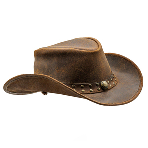 Sombreros Vaqueros Occidentales de Cuero Genuino para Adultos, en Cualquier Color, Venta al por Mayor, Sombreros de Cuero para Deportes, Uso Casual al Aire Libre y Viajes - Product Image 1