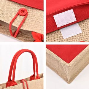 Custom Design <b>Large</b> Jute Burlap Shopping <b>Beach</b> Tote <b>Bag</b> With Soft Cotton Handles for Traveling - Product Image 2