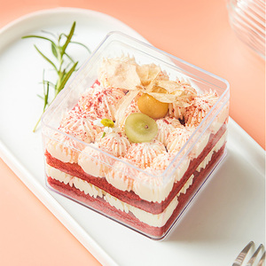 Acrylique Dessert Tiramisu Ps Boîte À Gâteau En Plastique <span class=keywords><strong>Transparent</strong></span> Emballage Alimentaire Gâteau Tasse En Plastique Ronde Boîte À Bonbons Taille Personnalisée Acceptée - Product Image 5