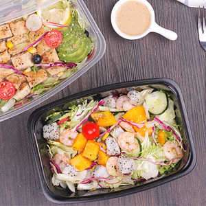 Contenedor <span class=keywords><strong>rectangular</strong></span> de plástico para alimentos, caja de embalaje desechable para llevar, con tapa, 1500M - Product Image 5