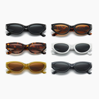 Lunettes de soleil rétro punk noires pour femmes et hommes PC Cat Shades avec larges temples Lunettes à monture Lunettes