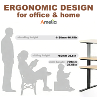 Bureau d'ordinateur ergonomique, best-seller, professionnel, avec réglage électrique de la hauteur, bureau assis-debout, bureau électrique réglable en hauteur