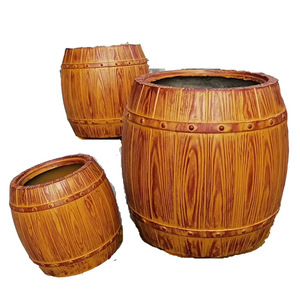 Wood texture Concrete pot plastic Garden Mold for sale