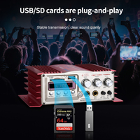 Penguat Daya Karaoke Stereo Remote Echo Bass Treble USB SD FM Dual Mic Home Audio Amp Buatan Pabrik Sendiri