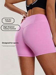Shorts de Yoga de Cintura Alta para Mujer, Efecto Segunda Piel, Estilo Biker, con Efecto Scrunch Butt, Control de Abdomen, para Correr, Gimnasio, Fitness y Entrenamiento, Ropa Deportiva - Product Image 1