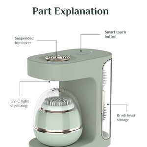 Skin Care Deep Cleaning Face Scrubber Brush Rechargeable Ultrasonic <b>Vibration</b> Silicone Facial Cleansing Brush - Product Image 2