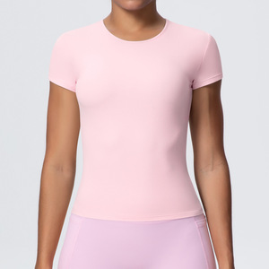 T-shirt de sport décontracté pour femme, manches courtes, très élastique, respirant, pour yoga, course à pied, fitness, grandes tailles, vêtements de sport - Product Image 3