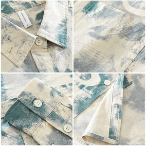 <span class=keywords><strong>Camisa</strong></span> de manga larga informal para hombre a la moda <span class=keywords><strong>Joker</strong></span> Literary Loose Fit Fresh Printed Geometric Pattern <span class=keywords><strong>Camisa</strong></span> para hombre - Product Image 3