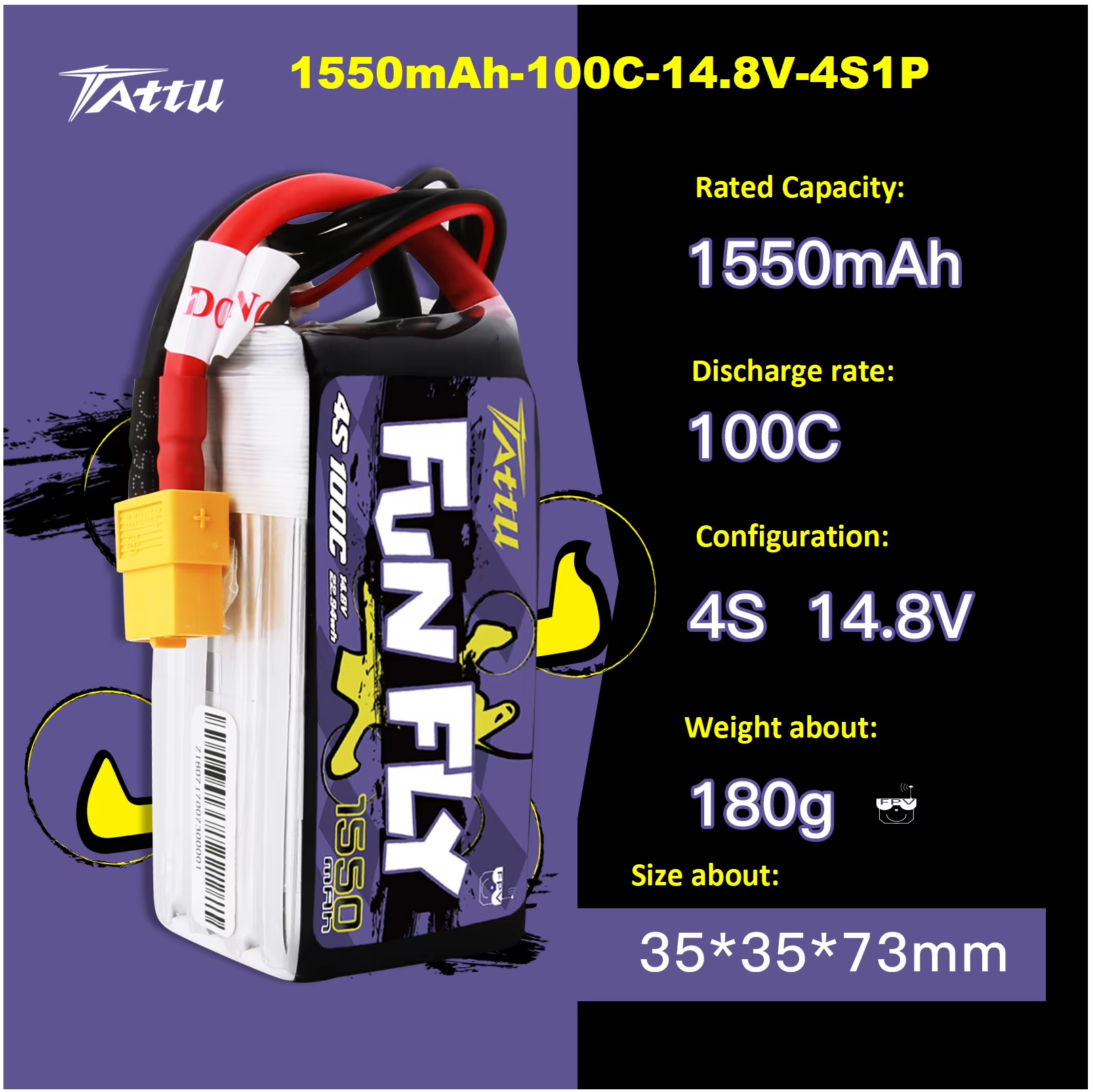 1500mAh-100C-14,8V-4S1P