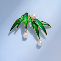 Broche en bambou avec perle d'eau douce naturelle de style chinois XILIANGFEIZI, design haut de gamme, épingle pour cheongsam