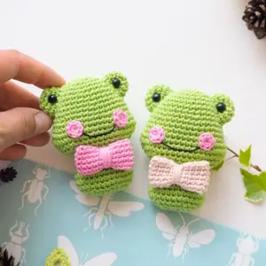 Baby Farm Animals Amigurumi Toys Crochet Mini Frog Knit Plush Country Animals Crochet Mini Toys