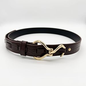 Cintura Donna 2026 Nuovo Design di Tendenza Senza Fori con Fibbia a Gancio in Lega Solida Pesante, Versatile per Jeans - Product Image 1