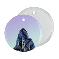 Adornos de vidrio en blanco para decoración de Navidad, cristal templado mate transparente, colgante esmerilado, forma redonda