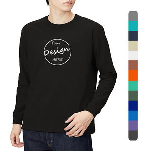 T-shirt de fitness sportif pour hommes en coton 100% biologique personnalisé de luxe broderie 3D style athlétique ample manches complètes vente en gros - Product Image 1