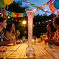 Gobelets de festival d'été personnalisés de 24/32oz en plastique jetables Yardas para Cerveza Slushy avec lanière pour boissons glacées