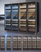Réfrigérateur commercial 3 portes à refroidissement par air pour bières et vins avec éclairage réglable 3 couleurs, refroidisseur de boissons sans givre pour bars