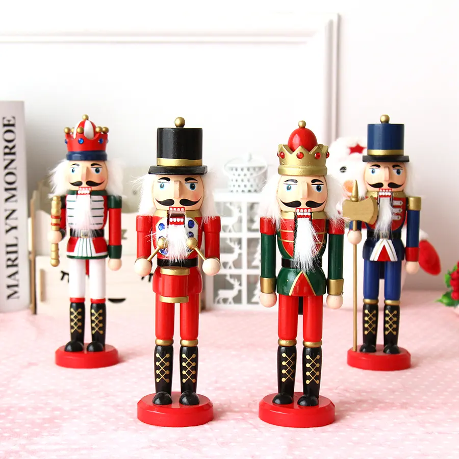 Factory wooden nutcracker Soldiers Christmas Decoration Supplies Xmas Customized Logo Accept large drummer nutcracker