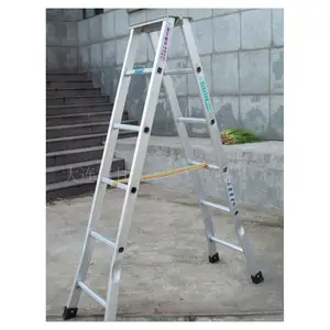 Prima Brede Loopvlakken Aluminium Ladder 6 Meter Uitschuifbare Beweegbare Trolley Ladder Met Wielen