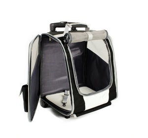 Airline Approved Mesh Breathable Travel Roll Trolley Dog Cat <strong>Backpack</strong> <strong>Wheels</strong> Pet Carrier With <strong>Wheels</strong> - Product Image 3