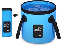 Seau pliable en bâche PVC 20L, léger, portable, sac de rangement extérieur, imperméable pour le camping, le barbecue et le stockage d'eau