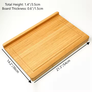 Tabla de cortar de bambú ecológica 2024 con ranura profunda para jugo y borde antideslizante para uso en encimeras de cocina - Product Image 4