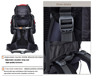 Túi <span class=keywords><strong>80l</strong></span> Thể Thao Ngoài Trời Túi Đi Bộ Đường Dài Ba Lô Đi Bộ Đường Dài Cắm Trại Khung Bên Ngoài - Product Image 4