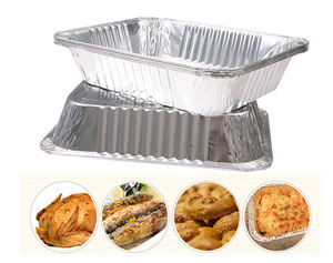 ขายร้อนเป็นมิตรกับสิ่งแวดล้อมร้านอาหารอาหารจานด่วนถาดคั่ว 1000ml สี่เหลี่ยมผืนผ้าอลูมิเนียมฟอยล์ทิ้ง Take-Out คอนเทนเนอร์ - Product Image 2