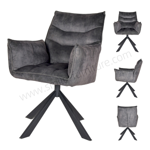 Minimalisti schienale alto 360 sedia girevole da pranzo in pelle mobili per la casa sedie per cucina pranzo poltrona - Product Image 2