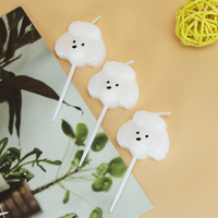 Bougies en forme de chien Teddy, non toxiques, faites à la main, écologiques, non parfumées, pour décorations de gâteaux d'anniversaire et de fêtes de Noël