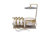 Ensemble de soupières, bols et cuillères personnalisés avec logo, ensemble de soupières en porcelaine de luxe avec support de rangement