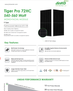 Jinko Prêt à Expédier Tiger Pro 545W 550W 555W Original a Grade Mono Panneaux Solaires Haute Efficacité Jinko Prix Usine - Product Image 6