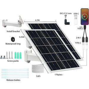 Panneaux solaires monocristallins en silicium 8W 10W, étanches IP65, noirs, CE, pour caméra de sécurité, téléphone portable, ventilateur, lanterne de camping - Product Image 6