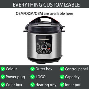 Áp suất điện Nồi cơm điện chậm nồi hấp xào Sữa chua & ấm hơn Hỗ trợ tự làm núm thép không gỉ màu đen 8 Quart - Product Image 4