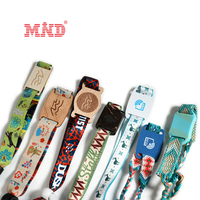 Bracelets tissés en tissu de Festival de nouveau Style avec Bracelet en bois NFC réglable en carte de bambou en bois RFID 13.56MHz