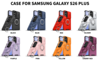 Coque de protection robuste pour objectif d'appareil photo avec béquille rotative et support magnétique pour Samsung S26 Plus, étui rigide en TPU+PC
