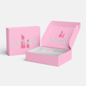<span class=keywords><strong>2025</strong></span> thiết kế mới lá logo dập vận chuyển hộp cho quần áo kinh doanh may mặc màu hồng hộp mua sắm - Product Image 2